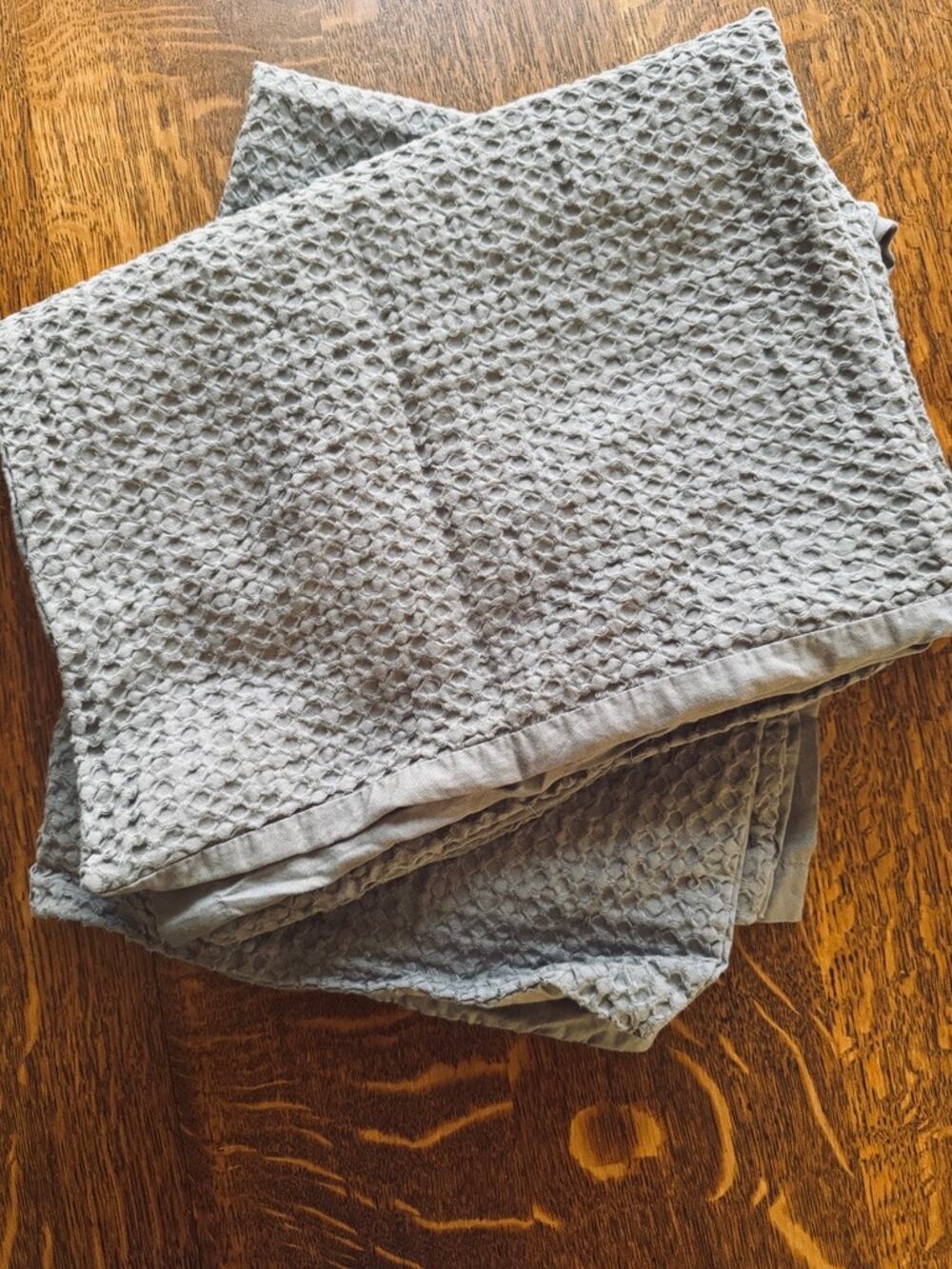 QUINCE Organic Luxe Honeycomb Sham Set STANDARD in Grey